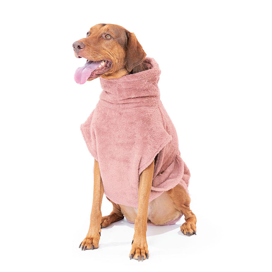 Lill's Hundebademantel aus Bio-Baumwolle Pink Berry